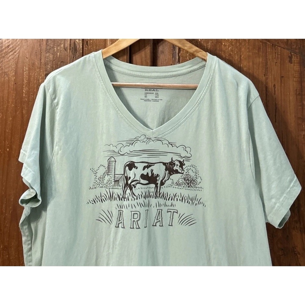 Women's Ariat Graphic Serene T Shirt Short Sleeve Sz XXL Cow 🐄 Relaxed Fit